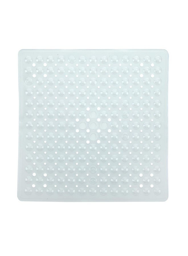 SlipX Solutions Essential Square Shower Mat, 21"x21", Grippy Textured Surface, 25% Stronger Suction Cups, Non-Slip Shower Floor Mat for Bathers of All Ages, Fits Standard Shower Stalls & Tubs, Clear - Image 1