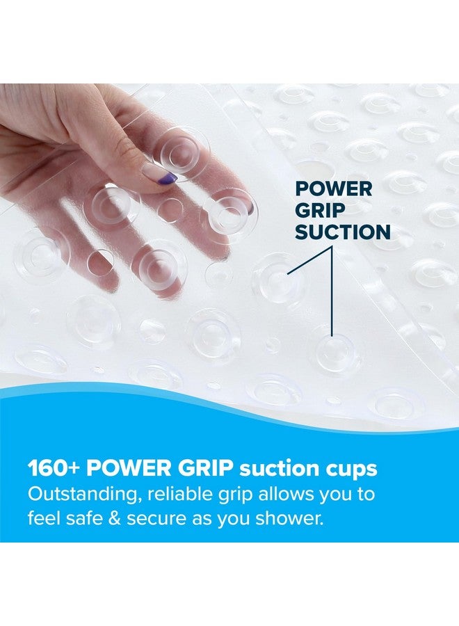 SlipX Solutions Essential Square Shower Mat, 21"x21", Grippy Textured Surface, 25% Stronger Suction Cups, Non-Slip Shower Floor Mat for Bathers of All Ages, Fits Standard Shower Stalls & Tubs, Clear - Image 3