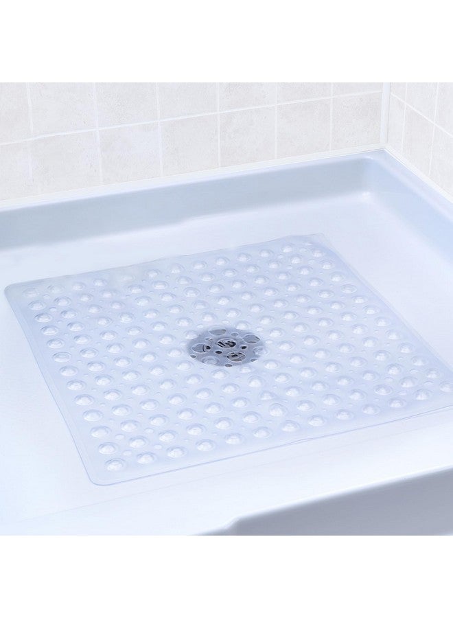 SlipX Solutions Essential Square Shower Mat, 21"x21", Grippy Textured Surface, 25% Stronger Suction Cups, Non-Slip Shower Floor Mat for Bathers of All Ages, Fits Standard Shower Stalls & Tubs, Clear - Image 2