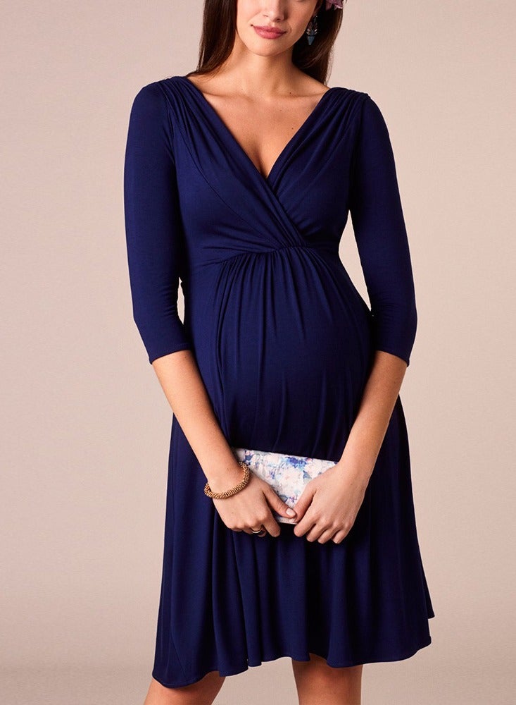 بيلانينا فستان حمل أنيق بأكمام ٣/٤ لحفلات ومناسبات - Image 1