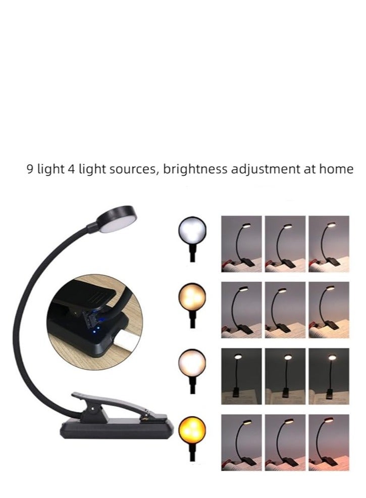 YUNSYE Book Light Rechargeable Book Reading Light Lamp, LED Book Light for Reading in Bed - Eye Caring Adjustable Brightness 3 Color Temperatures 12+ Hours Runtime, USB Reading Light for kids styding - Image 2