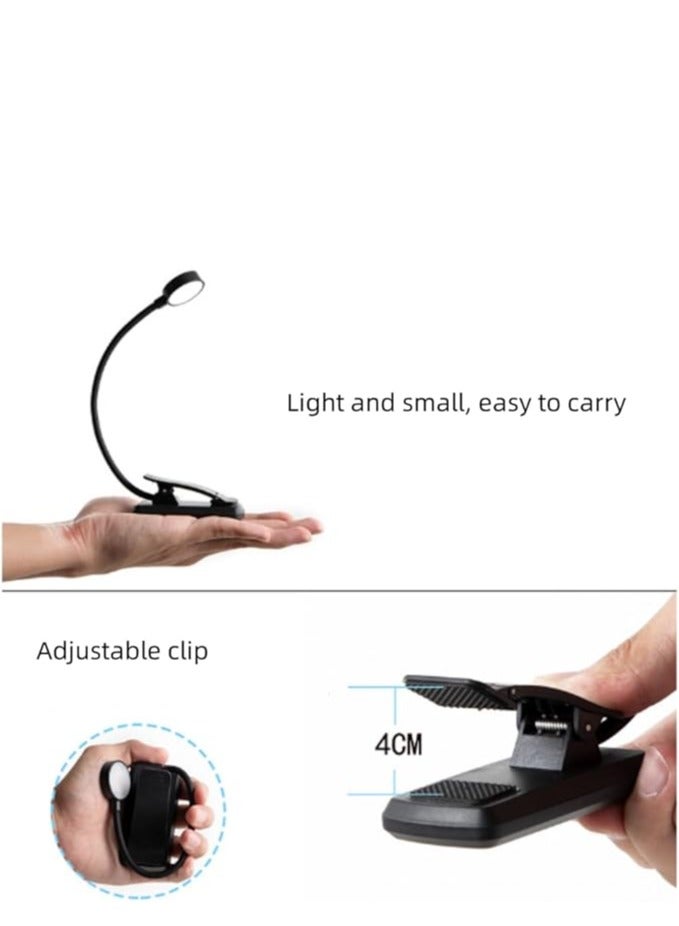 YUNSYE Book Light Rechargeable Book Reading Light Lamp, LED Book Light for Reading in Bed - Eye Caring Adjustable Brightness 3 Color Temperatures 12+ Hours Runtime, USB Reading Light for kids styding - Image 4