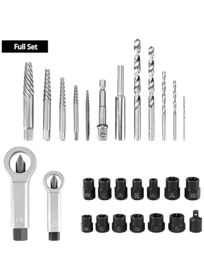 Arabest 28 Pcs Impact Nut/Bolt Removal Drill Bit Kit – Bolt Extractor Tool– Nut Splitter Cracker Set for Removing Socket Screws, Broken Bolts  - Image 2