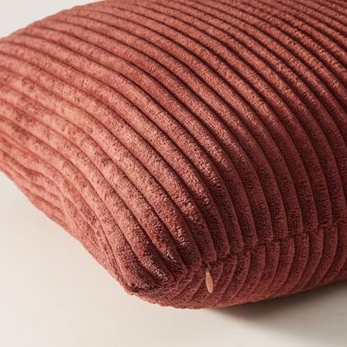 Topfinel Fall 20x20 Set of 4 Couch Decorative Pillow Covers,Modern Burnt Orange Yellow Green Gradient Corduroy Throws Pillow Case,Rustic Western Cushion Covers for Bed Sofa Living Room Home Decor - Image 4