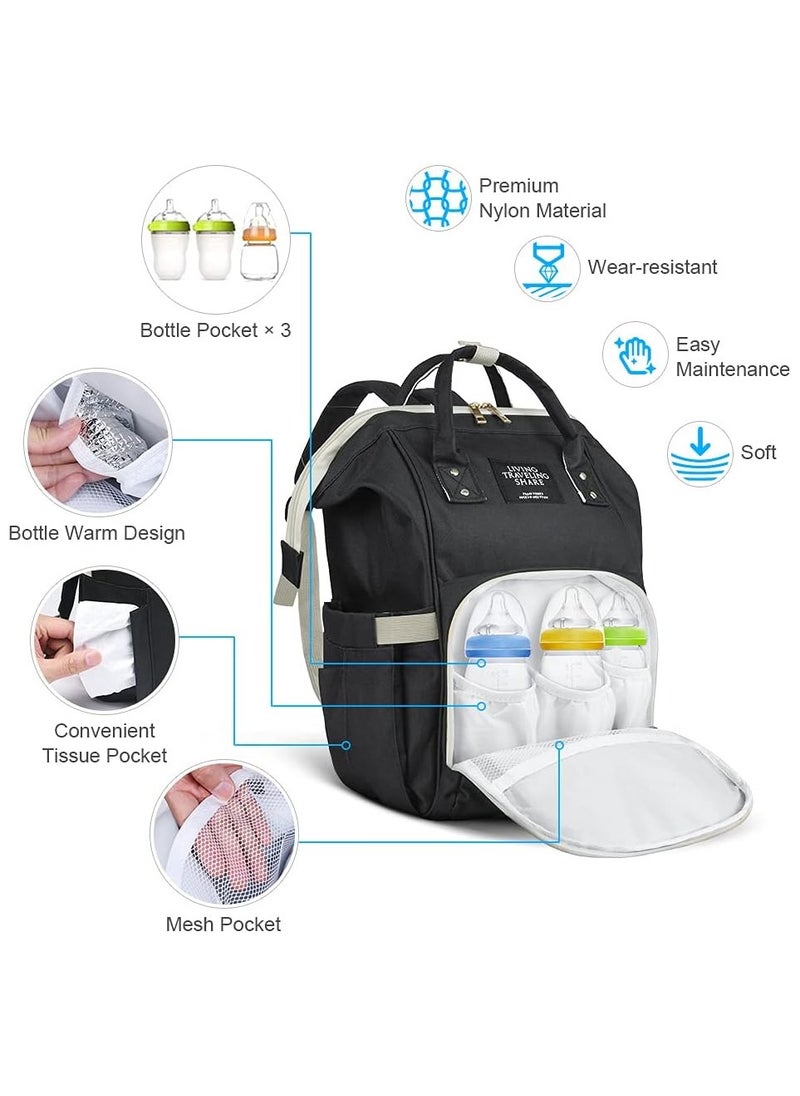 KASTWAVE Baby Changing Bags, Insulated the Baby Bottle Bag, Waterproof Large Capacity Baby Travel Rucksack, Multi-Function Nappy Tote Shoulder Bag Organizer Mum Dad Backpack, Black  - Image 4