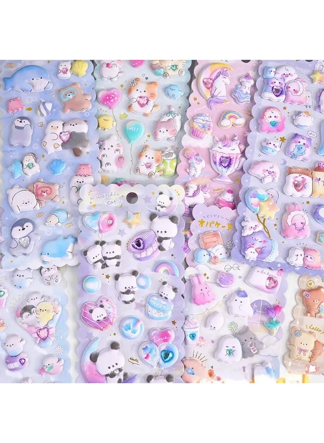 SAJANI Sajani Cute Animal 3D Puffy Sticker, Decorative Deco Book Sticker, Aesthetic Cartoon Foam Sticker for Scrapbook, Diary & Decor, DIY Self Adhesive Puffy Sticker Set for Kids (Ghost)  - Image 5