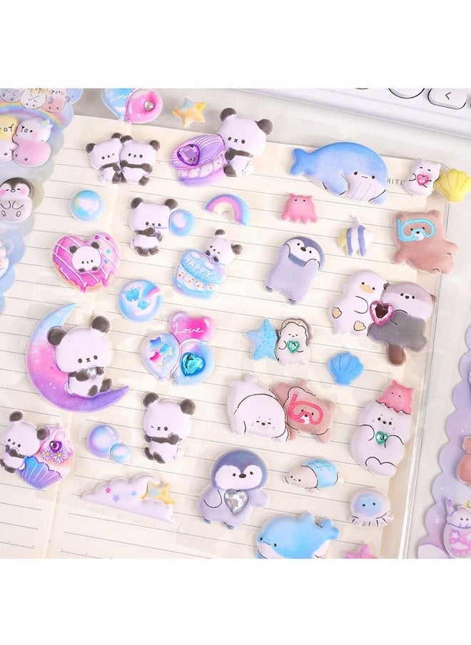 SAJANI Sajani Cute Animal 3D Puffy Sticker, Decorative Deco Book Sticker, Aesthetic Cartoon Foam Sticker for Scrapbook, Diary & Decor, DIY Self Adhesive Puffy Sticker Set for Kids (Ghost)  - Image 4