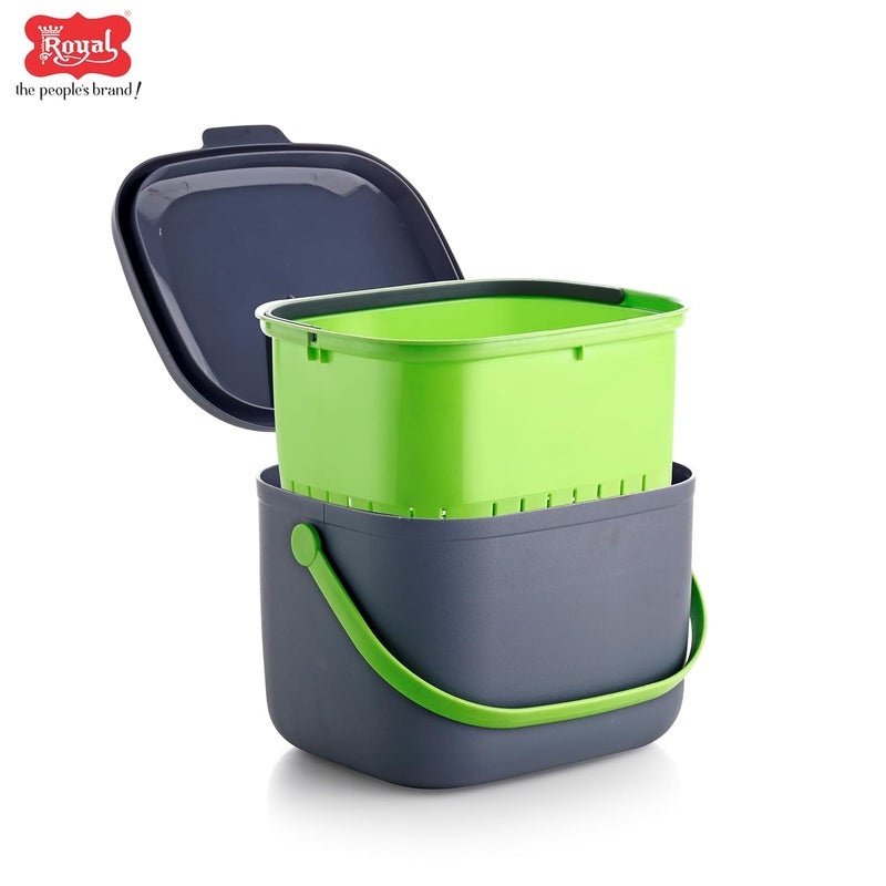 Royal Kitchenwares Royal MultiBin Storage Container for Kitchen Home Includes Special Bin for Washing Fruits Vegetables Ideal for Picnics Outings Perfect for Modular Kitchens  - Image 3