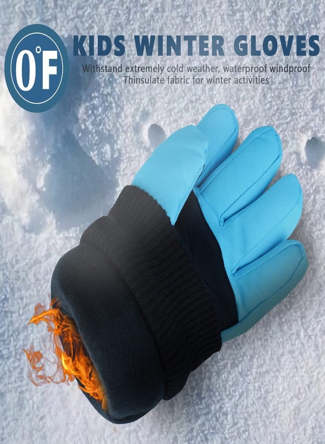DARCHEN 3-12 Kids Snow Gloves, Boys Winter Waterproof Gloves for Ski Snowboarding Insulated Thickening Warm Windproof Cold Weather Outdoor Sports Gloves Age Girls 3-12 Years Olds - Image 5