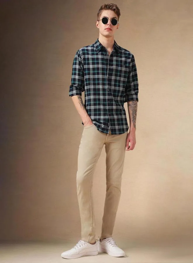 Dennis Lingo Checked Long Sleeves Casual Shirt