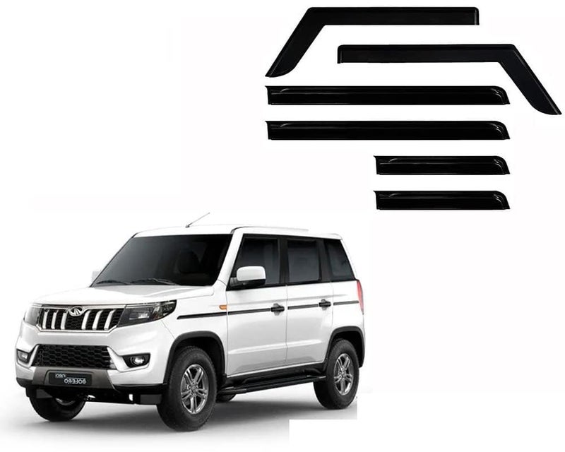 ROYALTECH Premium Non-Breakable Car Window Door Visor/Rain Guard/Wind Deflector Compatible for (Mahindra Bolero Neo (Set of 6)) - Image 1