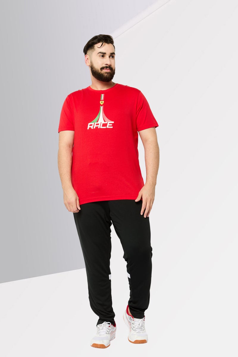 Scuderia Ferrari Men Sportswear Fit Short Sleeve Running T-Shirts, Red - Image 2