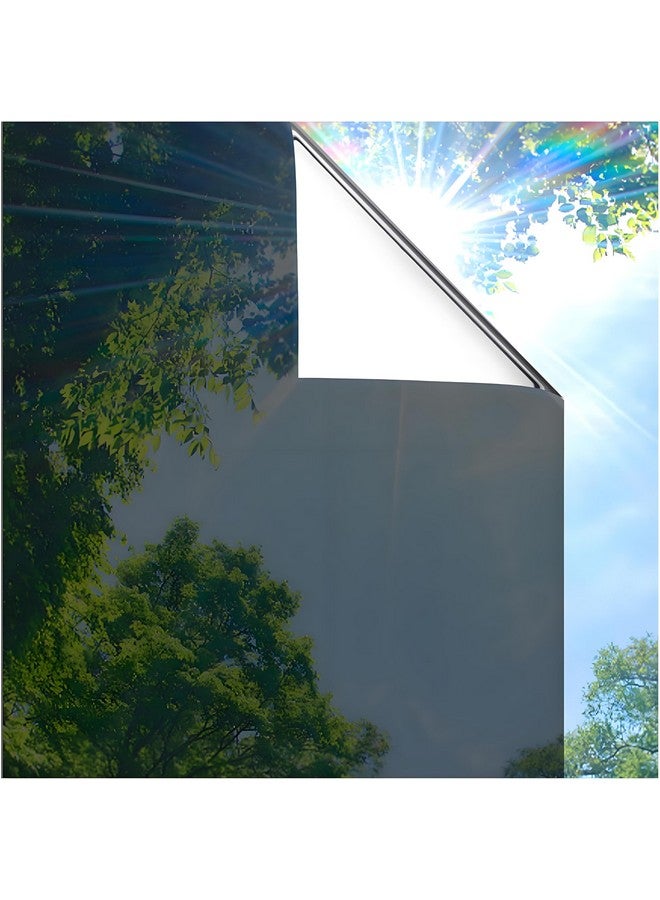 Coavas Coavas One Way Privacy Window Film, Sun Blocking Reflective Window Film See Out Not in, Heat Control Window Tint for Home, Anti UV Static Cling for Windows Office Door (Black, 45.2 Inch X 6.5 Feet)  - Image 1