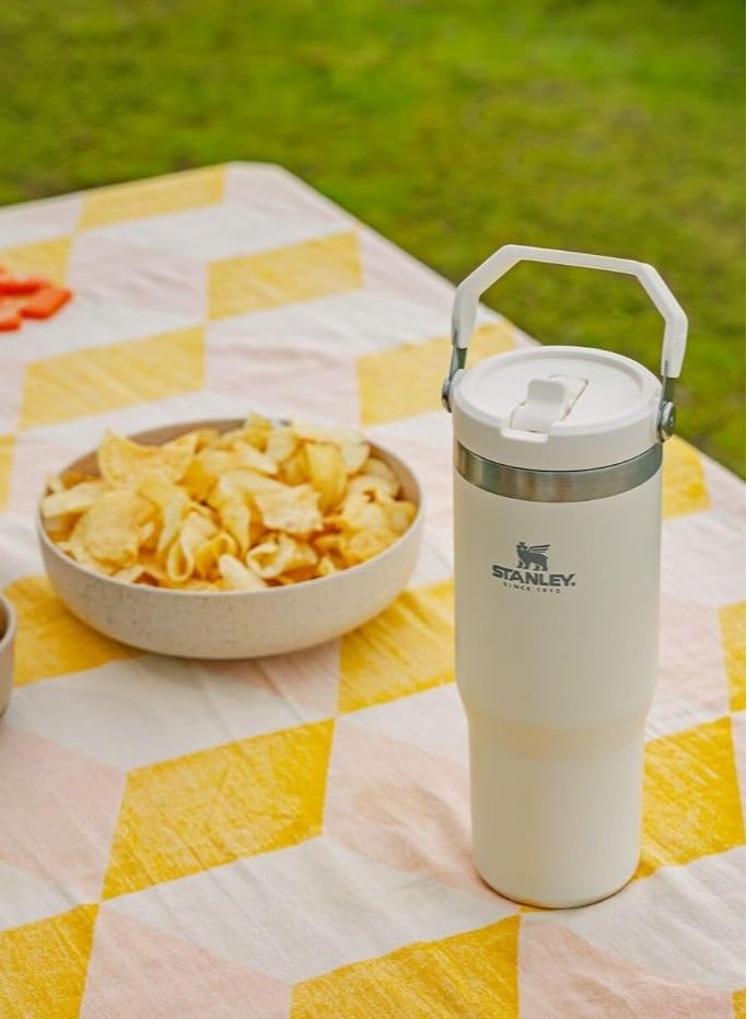 Stanley IceFlow Stainless Steel Tumbler with Straw - Vacuum Insulated, Leakproof Flip Lid, Keeps Cold 12H/Iced 2Day, for Home/Office/Car, Reusable Cup (Cream, 30oz) - Image 2