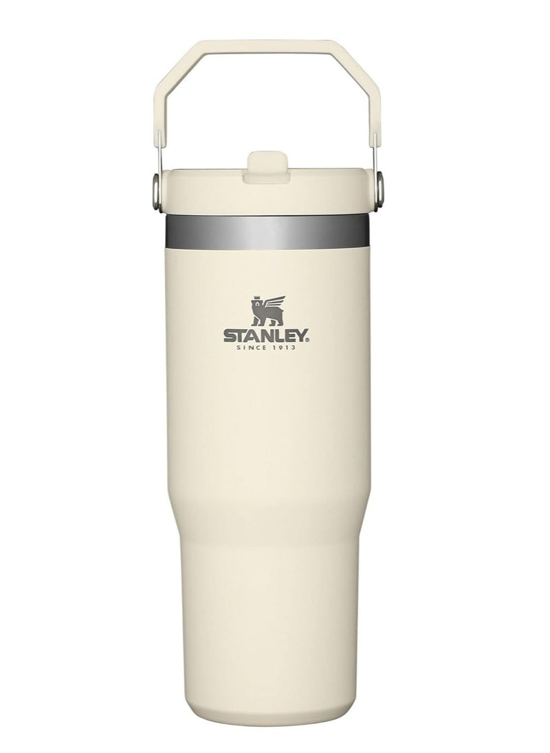 Stanley - Stanley IceFlow Stainless Steel Tumbler with Straw, Vacuum Insulated Water Bottle for Home, Office or Car, Reusable Cup with Straw Leakproof Flip (Cream) - Image 1