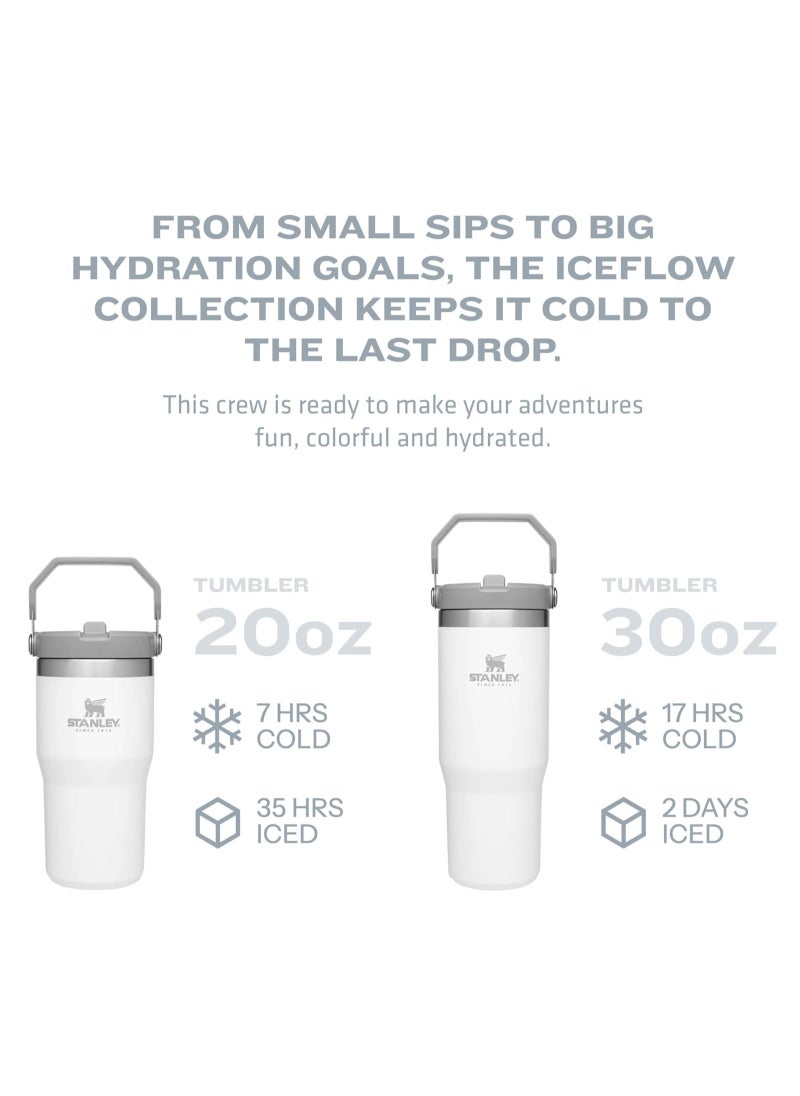 Stanley - Stanley IceFlow Stainless Steel Tumbler with Straw, Vacuum Insulated Water Bottle for Home, Office or Car, Reusable Cup with Straw Leakproof Flip (Cream) - Image 1