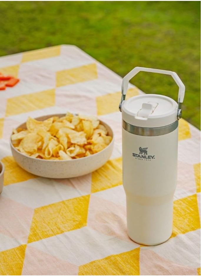 Stanley - Stanley IceFlow Stainless Steel Tumbler with Straw, Vacuum Insulated Water Bottle for Home, Office or Car, Reusable Cup with Straw Leakproof Flip (Cream) - Image 1