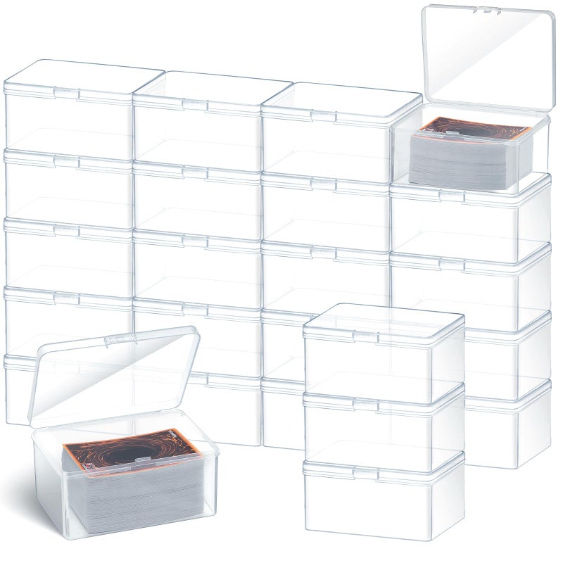 Vicenpal Playing Deck Card Storage Box Plastic Card Boxes Compatible with 100 Mtg Holder Storage Case 4.3 x 2.95 x 2.2 Inches Organizer Snap Closed for Trading Card Games Card Collector (24 Pcs) - Image 1