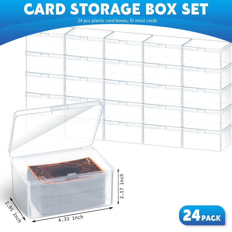 Vicenpal Playing Deck Card Storage Box Plastic Card Boxes Compatible with 100 Mtg Holder Storage Case 4.3 x 2.95 x 2.2 Inches Organizer Snap Closed for Trading Card Games Card Collector (24 Pcs) - Image 2