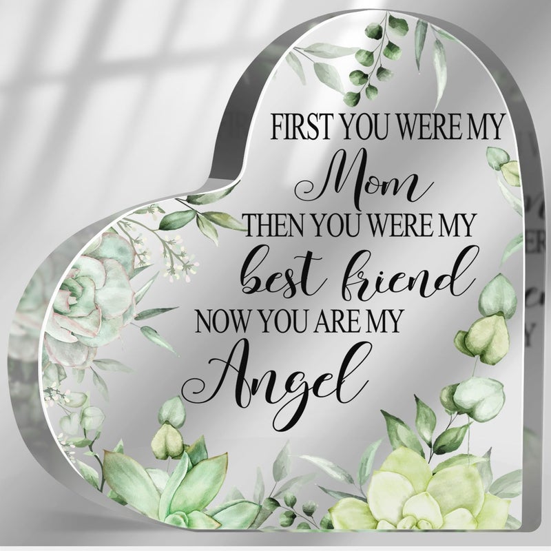 MUNLICAR Sympathy Memorial Gifts for Loss of Mother, Loss of Mom Sympathy Gifts, Bereavement Condolences Grief Gifts, Remembrance Plaque for Loss Mom, Funeral Memorial Decor Sign - Image 1