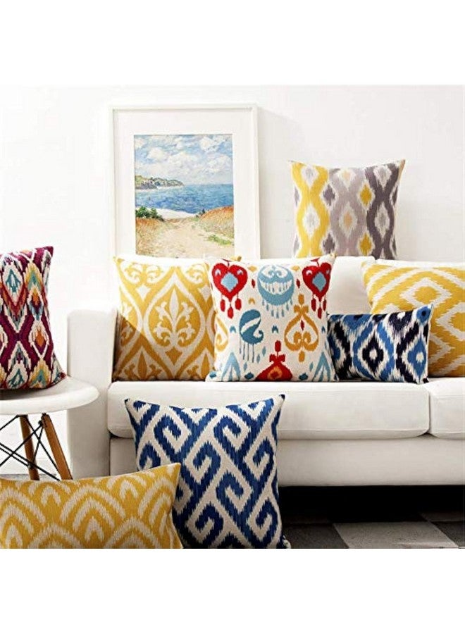 AEROHAVEN Designer Decorative Cotton 150TC Throw Pillow/Cushion Covers Set of 5 - (Multicolour, 16 x 16 Inch) - Image 1