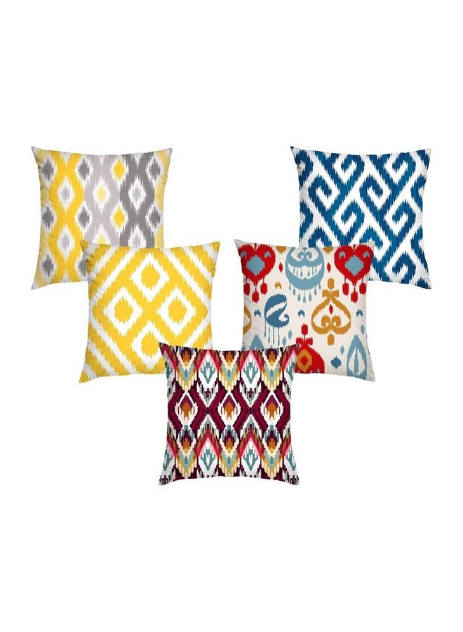 AEROHAVEN Designer Decorative Cotton 150TC Throw Pillow/Cushion Covers Set of 5 - (Multicolour, 16 x 16 Inch) - Image 4