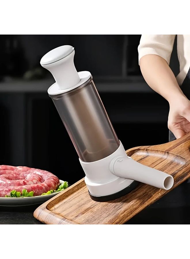 Hand Push Sausage Stuffer 1 Set Manual Sausage Filler Sturdy Meat Injector Leak Proof Comfortable Grip for Home and Restaurant Use - Image 1