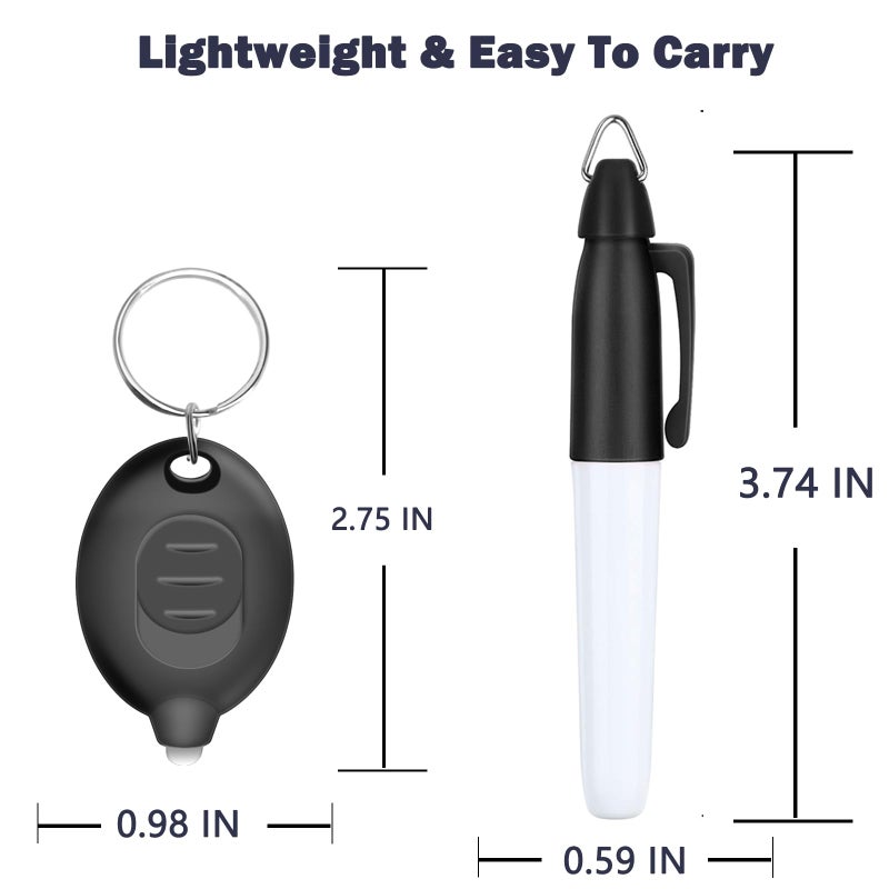 Daemson Mini LED Keychain Flashlights & Permanent Marker Pens, Badge Lights for Nurses 12 Lumen Battery Powered, Badge Reel Pen for Nurses Doctor Office Outdoor Gift (12PCS) - Image 4