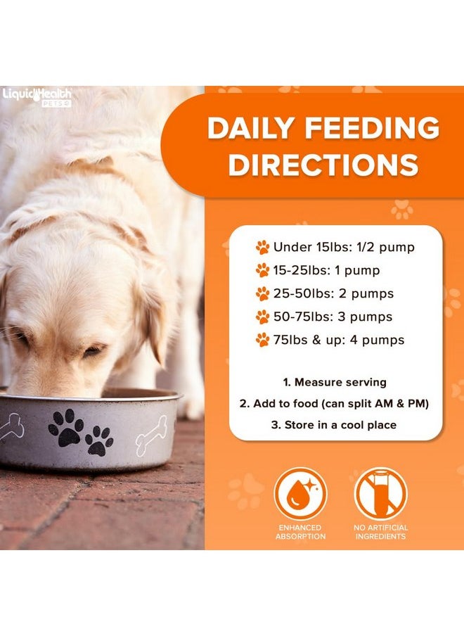 ليكويد هيلث زيت السمك أوميغا 3 السائل من شركة Liquid Health Pets K9 للكلاب - أوميغا 3 السائل للكلاب مع حمض إيكوسابنتينويك + حمض دوكوساهيكسانويك + حمض الدوكوساهيكسانويك، مكمل غذائي لتساقط شعر الكلاب قد يقلل من الحكة ويدعم صحة المفاصل والمناعة والدماغ والقلب (16 أونصة)  - Image 4
