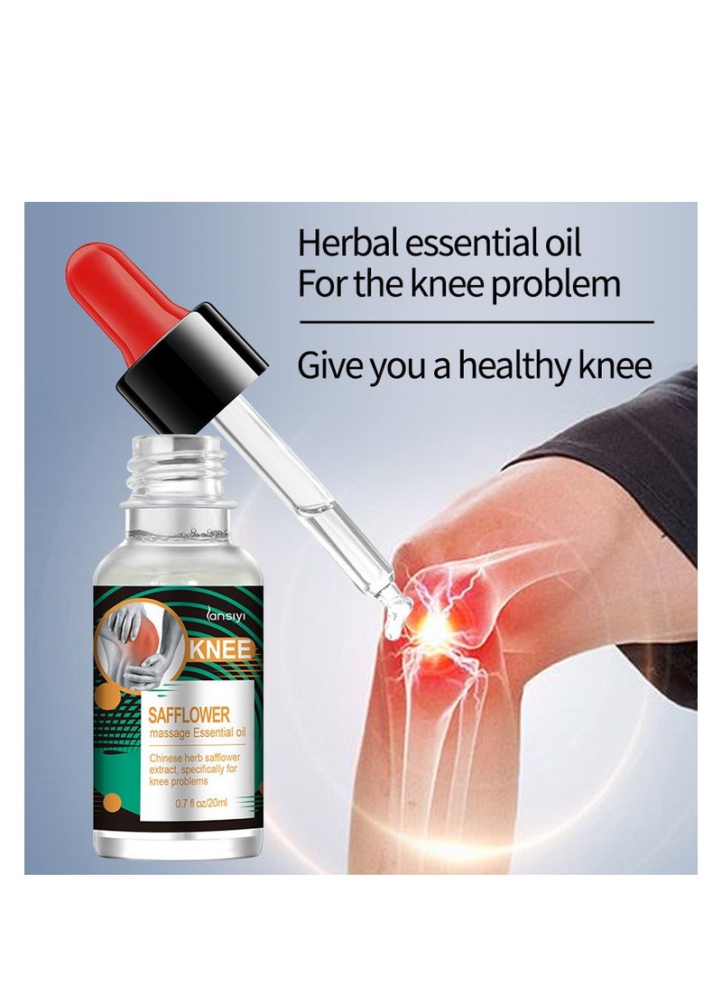 lansiyi 20ml Natural Extract Herbal Massage Oil for Knee Pain Sore Relief Soothing Warming Relaxing Joints Muscles Includes Safflower and Ginger Oil - Image 3