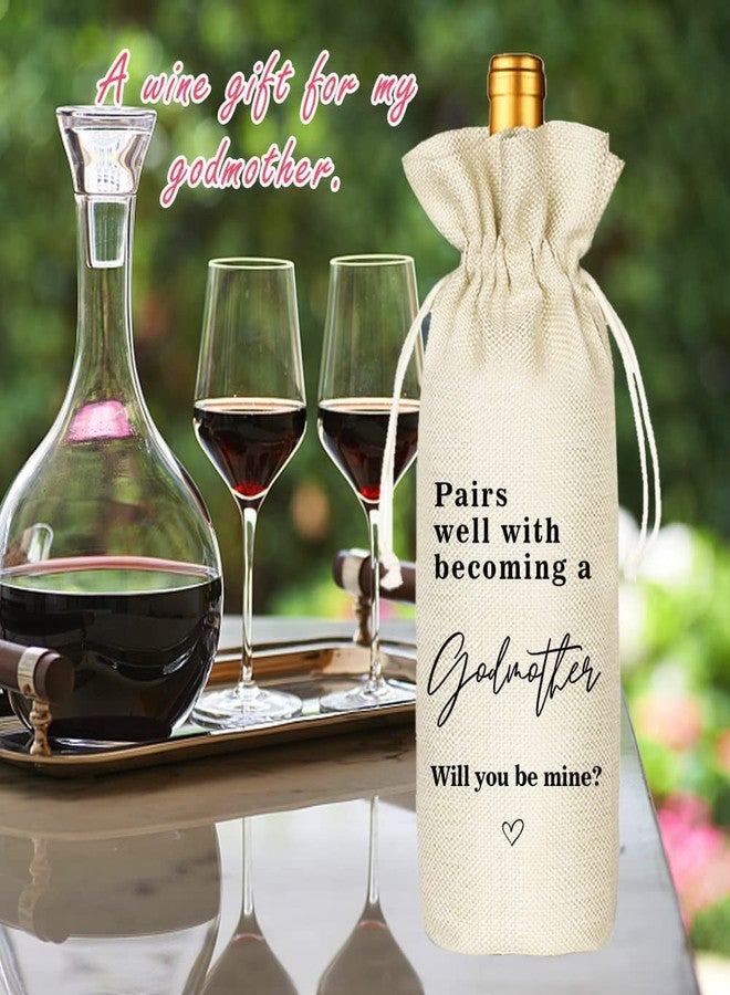 Socive Pairs Well With Becoming a Godmother Wine Bag - Gift For Godmother Aunt, Godparents,Godfather Gifts,Baptism,Baby Shower Wine Gift Bag, Drawstring Reusable Bag(5SW191010) - Image 5