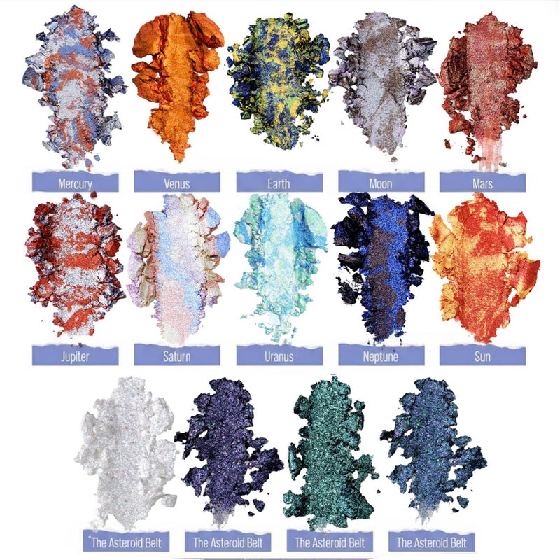 Tintark Galactic Assemble Eyeshadow Palette â€“ Solar System Inspired 3D Planet Design, 14 Handcrafted Shimmer & Metallic Shades with Creamy Wet Texture, High-Pigmented Makeup Palette Gifts for Women & Girls - Image 5