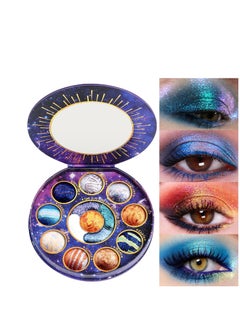 Tintark Galactic Assemble Eyeshadow Palette 14 Colors Glitter Shimmer Metallic Eye Shadow Pallet Brown Blue Galaxy Eye Makeup Palettes Create Space-like Eyes Make up Vegan & Talc Free  - Image 1