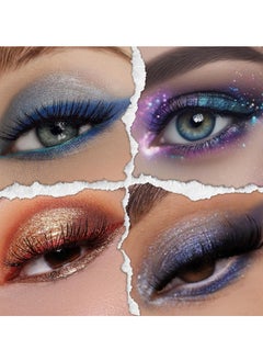 Tintark Galactic Assemble Eyeshadow Palette 14 Colors Glitter Shimmer Metallic Eye Shadow Pallet Brown Blue Galaxy Eye Makeup Palettes Create Space-like Eyes Make up Vegan & Talc Free  - Image 3
