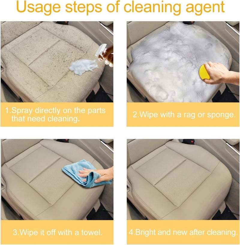 Automotive Interior Foam Cleaner 60ml Waterless Cleaning Solution, Deep Cleaning Power, for Fabric Seats, Leather Upholstery, Vinyl, and Plastic, Refreshes Upholstery, Removes Tough Stains - Image 3