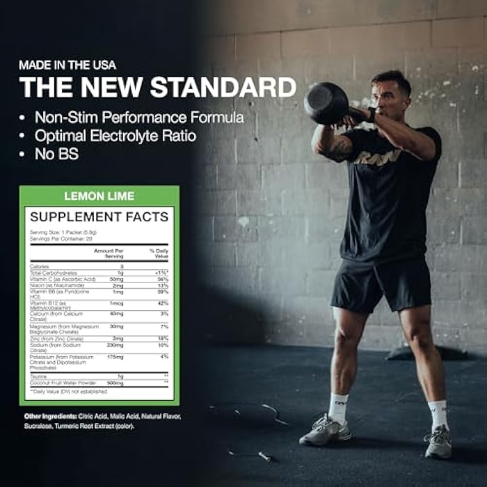 RAW Electrolytes Powder Hydration Drink Mix Packets, Bum Hydrate (Lemon Lime, 20 Servings) - Electrolyte Hydration Packets Supports Muscle Function & Endurance - Keto Free Electrolytes Powder Packets - Image 5