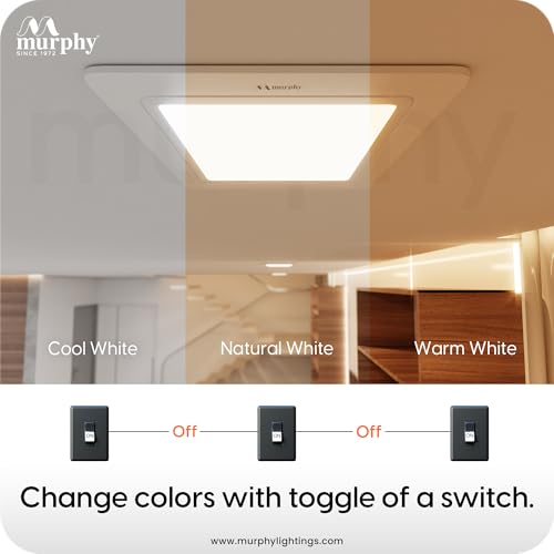 Murphy Vega 3-In-1 Square Led Panel Ceiling Color Changing Light (Cool White, Warm White, Natural White, 10W) - Pack Of 10(Others) - Image 2