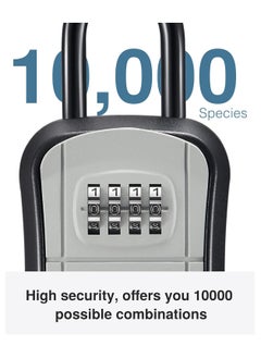 ELIKLIV Portable key lock box, double installation method can be hung and installed. High-quality aluminum alloy and steel, strong and rust-proof and anti-cut. The preset 0-0-0-0 password is easy to reset, and 10,000 combinations are safe and convenient. Large-capacity key storage, no worries about going out. Weather-resistant and anti-rust, suitable for home, office and other scenarios, real estate agents, etc.  - Image 5