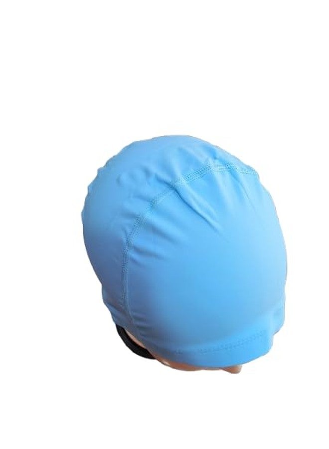 HYORTS® Swimming Cap Pu Waterproof Skin Friendly Fabric for Women Girls Men Boys Swim Cap for Long Hair | Anti Slip Silicone Swiming Cap Ideal for Everyday Use (Sky-Blue) - Image 4