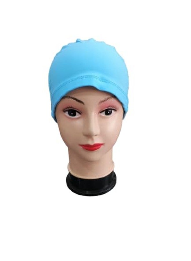 HYORTS® Swimming Cap Pu Waterproof Skin Friendly Fabric for Women Girls Men Boys Swim Cap for Long Hair | Anti Slip Silicone Swiming Cap Ideal for Everyday Use (Sky-Blue) - Image 1