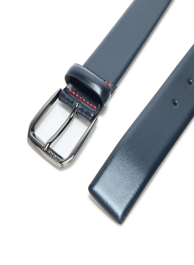 HUGO, Brushed Leather Square Buckled Belt, Midnight Sapphire, 40 - Image 4