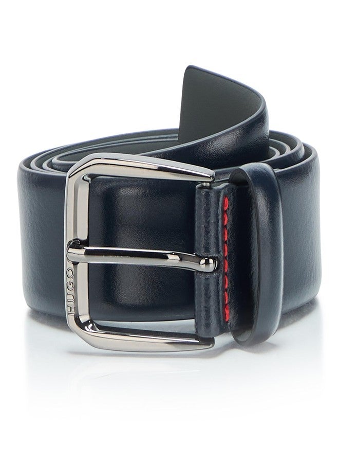 HUGO, Brushed Leather Square Buckled Belt, Midnight Sapphire, 40 - Image 2