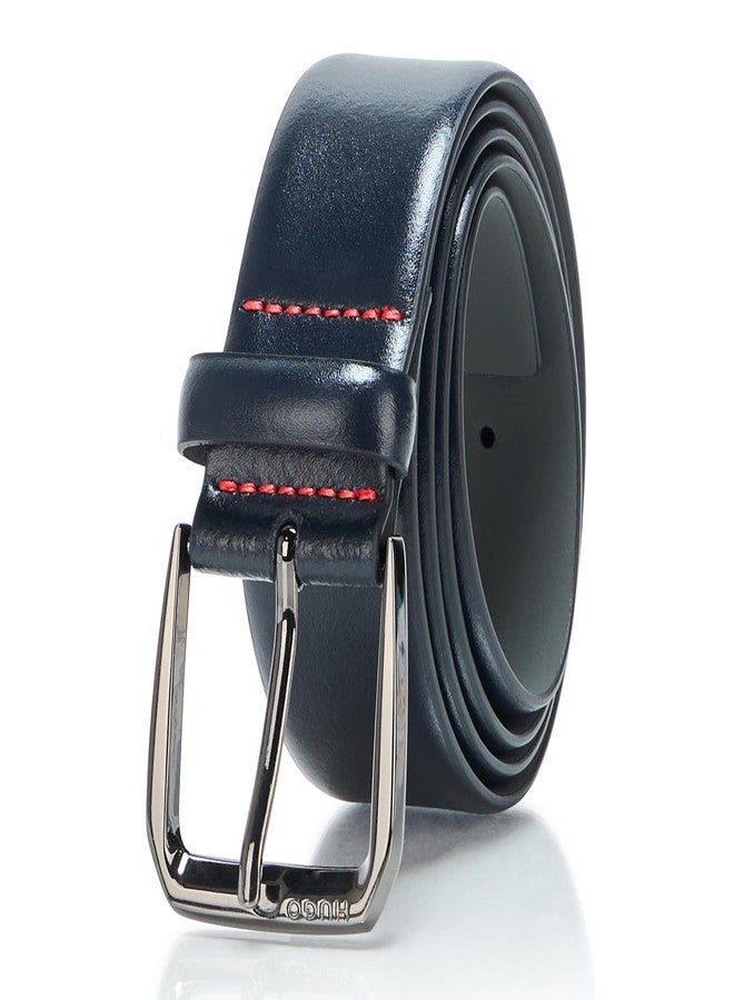 HUGO, Brushed Leather Square Buckled Belt, Midnight Sapphire, 40 - Image 1