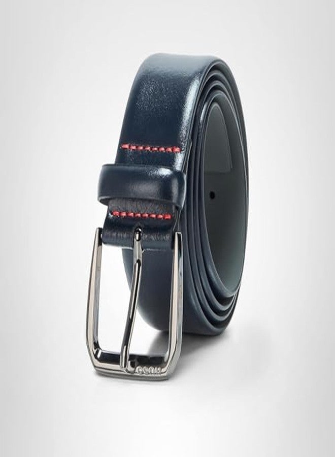 HUGO, Brushed Leather Square Buckled Belt, Midnight Sapphire, 40 - Image 5