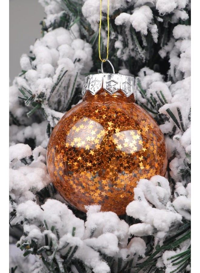 YYCRAFT Shatterproof Clear Plastic Christmas Ball Ornaments 6CM Xmas Balls Baubles Set with Stuffed Delicate Decorations (24 Pcs, Orange) - Image 3