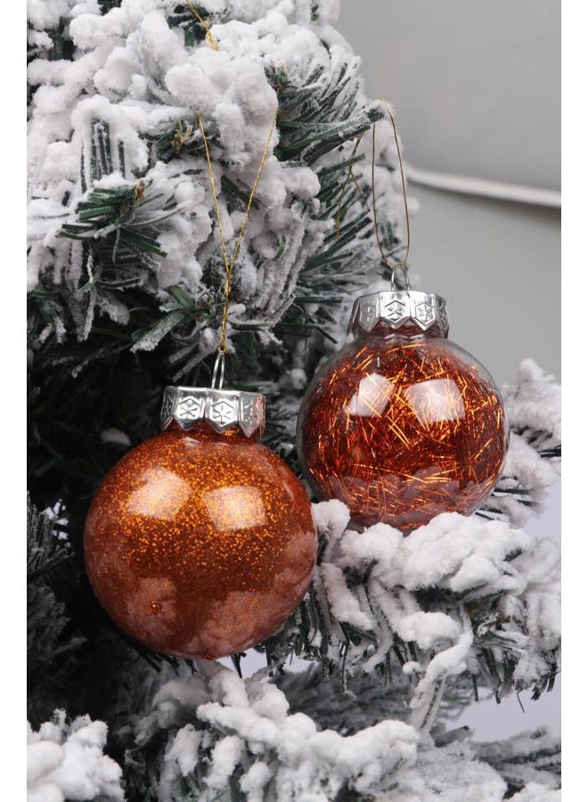 YYCRAFT Shatterproof Clear Plastic Christmas Ball Ornaments 6CM Xmas Balls Baubles Set with Stuffed Delicate Decorations (24 Pcs, Orange) - Image 2