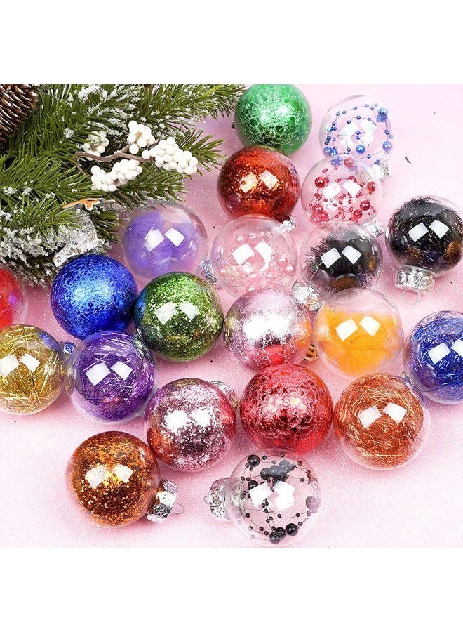YYCRAFT Shatterproof Clear Plastic Christmas Ball Ornaments 6CM Xmas Balls Baubles Set with Stuffed Delicate Decorations (24 Pcs, Orange) - Image 5
