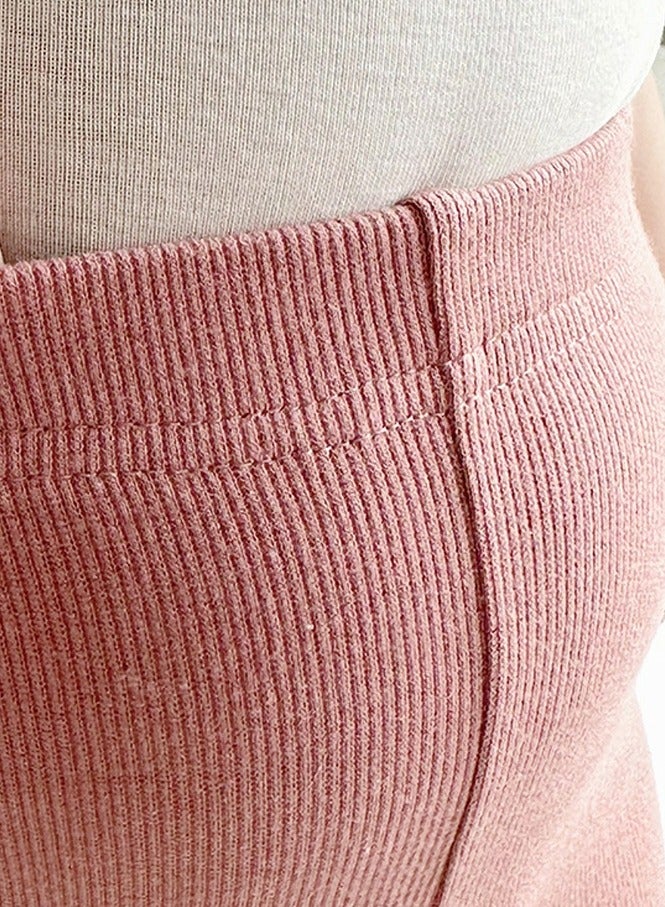 إسكدنيا الفتيات الصرفة جرس بنطلون تمتد الخصر بنطلون فضفاض رمادي - Image 3