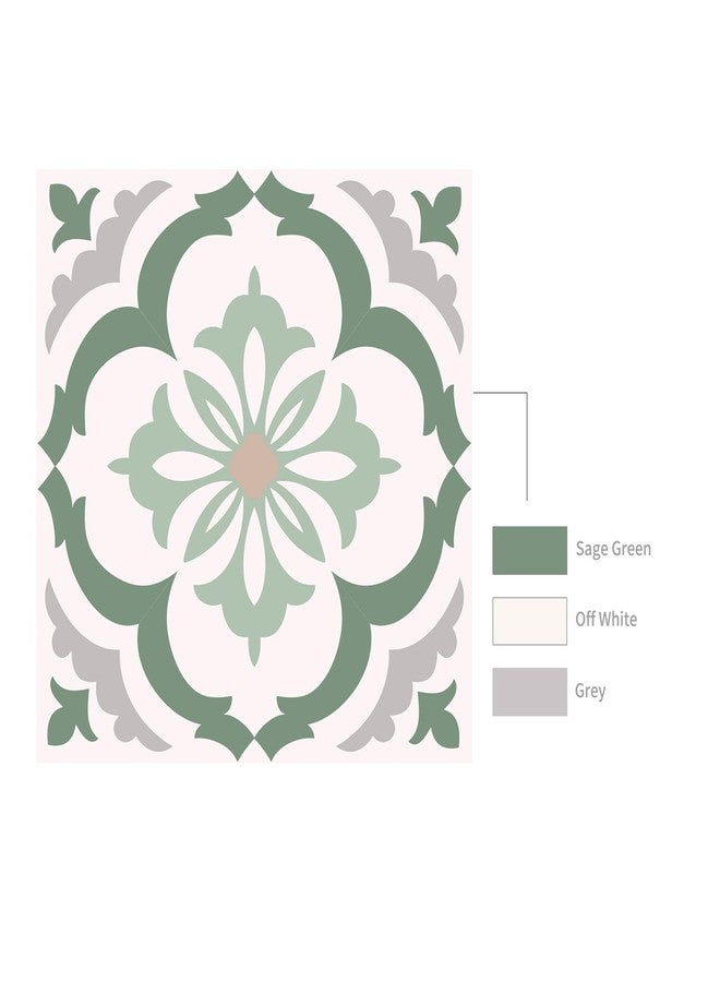 Alwayspon 10Pcs 6x6inch/15x15cm Peel and Stick Vinyl Wall Tile Sticker, Green Floral Textured Self-Adhesive Backsplash Tile Decals Stick on Tiles Waterproof Removable for Kitchen Bathroom - Image 5
