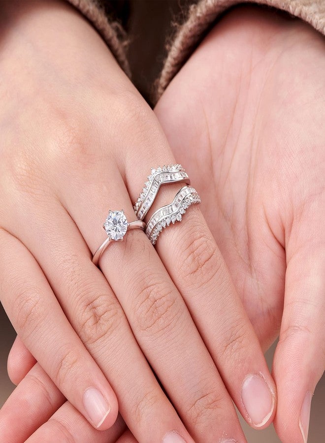 نيو شي جولري خواتم زفاف من نيوشي للمجوهرات للنساء، مرصعة بحجر زركونيا مكعب AAAAA، خاتم خطوبة من الفضة الإسترليني عيار 925، دائري، 3 قيراط، مقاس 7 - Image 5